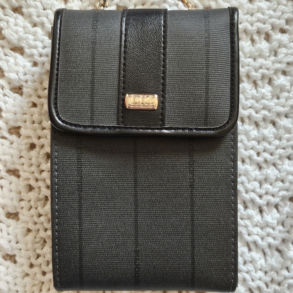 NWOT Liz Claiborne Gray and Black Crossbody Wallet Purse